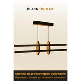 ENZO LIGHT Halo Bronz 3000K Lineer LED Sarkıt Avize – Kumandalı Dim Edilebilir – Yukarı & Aşağı Işık 60 x 60