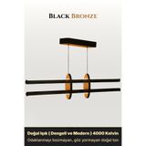 ENZO LIGHT Halo Bronz 4000K Lineer LED Sarkıt Avize – Kumandalı Dim Edilebilir – Yukarı & Aşağı Işık 60 x 60