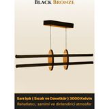 Enzo Light Halo Bronz Lineer LED Sarkıt Avize – Kumandalı Dim Edilebilir – Yukarı & Aşağı Işık - Sarı Işık