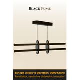 ENZO LIGHT Halo Füme 3000K Lineer LED Sarkıt Avize – Kumandalı Dim Edilebilir – Yukarı & Aşağı Işık 60 x 60