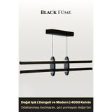 ENZO LIGHT Halo Füme 4000K Lineer LED Sarkıt Avize – Kumandalı Dim Edilebilir – Yukarı & Aşağı Işık 60 x 60