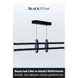 ENZO LIGHT Halo Füme 6500K Lineer LED Sarkıt Avize – Kumandalı Dim Edilebilir – Yukarı & Aşağı Işık 60 x 60