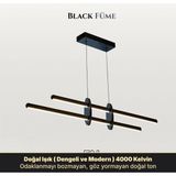 Enzo Light Halo Genç Odası & Çalışma Masası Lineer Sarkıt Avize Füme Kumandalı Dimmerli - Doğal Işık 4000K