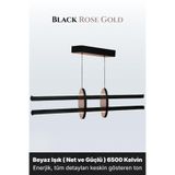 ENZO LIGHT Halo Rose Gold 6500K Lineer LED Sarkıt Avize – Kumandalı Dim Edilebilir – Yukarı & Aşağı Işık 60 x 60