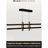 Enzo Light Halo Rose Gold Lineer LED Sarkıt Avize – Kumandalı Dim Edilebilir – Yukarı & Aşağı Işık - Doğal Işık