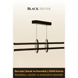 ENZO LIGHT Halo Silver 3000K Lineer LED Sarkıt Avize – Kumandalı Dim Edilebilir – Yukarı & Aşağı Işık 60 x 60