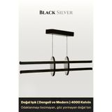 ENZO LIGHT Halo Silver 4000K Lineer LED Sarkıt Avize – Kumandalı Dim Edilebilir – Yukarı & Aşağı Işık 60 x 60