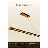 ENZO LIGHT Mira Bronz 3000K Lineer LED Sarkıt Avize – Kumandalı Dim Edilebilir – Aşağı Işık 35 x 35