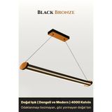 ENZO LIGHT Mira Bronz 4000K Lineer LED Sarkıt Avize – Kumandalı Dim Edilebilir – Aşağı Işık 35 x 35