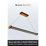 ENZO LIGHT Mira Bronz 6500K Lineer LED Sarkıt Avize – Kumandalı Dim Edilebilir – Aşağı Işık 35 x 35
