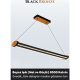 Enzo Light Mira Bronz Lineer LED Sarkıt Avize – Kumandalı Dim Edilebilir – Aşağı Işık - Beyaz Işık