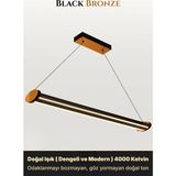 Enzo Light Mira Bronz Lineer LED Sarkıt Avize – Kumandalı Dim Edilebilir – Aşağı Işık - Doğal Işık