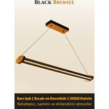 Enzo Light Mira Bronz Lineer LED Sarkıt Avize – Kumandalı Dim Edilebilir – Aşağı Işık - Sarı Işık