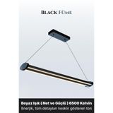 ENZO LIGHT Mira Füme 6500K Lineer LED Sarkıt Avize – Kumandalı Dim Edilebilir – Aşağı Işık 30 x 60