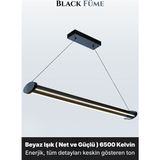 Enzo Light Mira Füme Lineer LED Sarkıt Avize – Kumandalı Dim Edilebilir – Aşağı Işık - Beyaz Işık