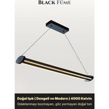 Enzo Light Mira Füme Lineer LED Sarkıt Avize – Kumandalı Dim Edilebilir – Aşağı Işık - Doğal Işık