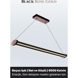 Enzo Light Mira Rose Gold Lineer LED Sarkıt Avize – Kumandalı Dim Edilebilir – Aşağı Işık - Beyaz Işık