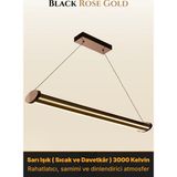Enzo Light Mira Rose Gold Lineer LED Sarkıt Avize – Kumandalı Dim Edilebilir – Aşağı Işık - Sarı Işık