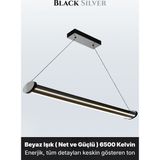 Enzo Light Mira Silver Lineer LED Sarkıt Avize – Kumandalı Dim Edilebilir – Aşağı Işık - Gri - Beyaz Işık