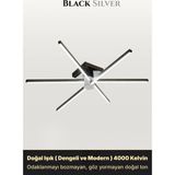 Enzo Light Nova 6 Silver LED Tavan Avize – Kumandalı Dim Edilebilir – Aşağı Işık - Gri - Doğal Işık