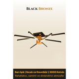 ENZO LIGHT Nova 8 Bronz 3000K LED Tavan Avize – Kumandalı Dim Edilebilir – Aşağı Işık