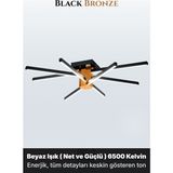 Enzo Light Nova 8 Bronz LED Tavan Avize – Kumandalı Dim Edilebilir – Aşağı Işık