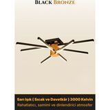 Enzo Light Nova 8 BronzLED Tavan Avize – Kumandalı Dim Edilebilir – Aşağı Işık