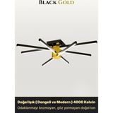 Enzo Light Nova 8 Gold LED Tavan Avize – Kumandalı Dim Edilebilir – Aşağı Işık - Doğal Işık