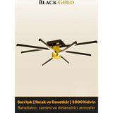 Enzo Light Nova 8 Gold LED Tavan Avize – Kumandalı Dim Edilebilir – Aşağı Işık - Sarı Işık