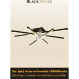 Enzo Light Nova 8 Silver LED Tavan Avize – Kumandalı Dim Edilebilir – Aşağı Işık - Gri - Sarı Işık