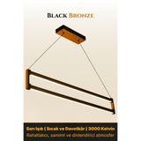 ENZO LIGHT Orion Bronz 3000K Lineer LED Sarkıt Avize – Kumandalı Dim Edilebilir – Aşağı Işık 30 x 60