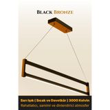 ENZO LIGHT Orion Bronz 3000K Lineer LED Sarkıt Avize – Kumandalı Dim Edilebilir – Yukarı & Aşağı Işık 60 x 60