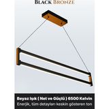Enzo Light Orion Bronz Lineer LED Sarkıt Avize – Kumandalı Dim Edilebilir – Aşağı Işık - Beyaz Işık