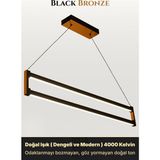 Enzo Light Orion Bronz Lineer LED Sarkıt Avize – Kumandalı Dim Edilebilir – Aşağı Işık - Doğal Işık