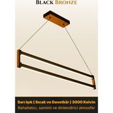 Enzo Light Orion Bronz Lineer LED Sarkıt Avize – Kumandalı Dim Edilebilir – Aşağı Işık - Sarı Işık