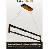 Enzo Light Orion Bronz Lineer LED Sarkıt Avize – Kumandalı Dim Edilebilir – Yukarı & Aşağı Işık - Doğal Işık