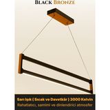 Enzo Light Orion Bronz Lineer LED Sarkıt Avize – Kumandalı Dim Edilebilir – Yukarı & Aşağı Işık - Sarı Işık