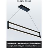 Enzo Light Orion Füme Lineer LED Sarkıt Avize – Kumandalı Dim Edilebilir – Aşağı Işık - Beyaz Işık