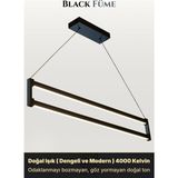 Enzo Light Orion Füme Lineer LED Sarkıt Avize – Kumandalı Dim Edilebilir – Aşağı Işık - Doğal Işık