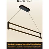 Enzo Light Orion Füme Lineer LED Sarkıt Avize – Kumandalı Dim Edilebilir – Aşağı Işık - Sarı Işık
