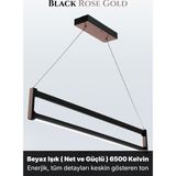 Enzo Light Orion Rose Gold Lineer LED Sarkıt Avize – Kumandalı Dim Edilebilir – Yukarı & Aşağı Işık - Beyaz Işık