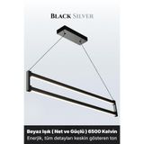 ENZO LIGHT Orion Silver 6500K Lineer LED Sarkıt Avize – Kumandalı Dim Edilebilir – Aşağı Işık 100 x 100