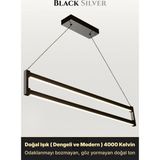 Enzo Light Orion Silver Lineer LED Sarkıt Avize – Kumandalı Dim Edilebilir – Aşağı Işık - Gri - Doğal Işık
