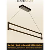 Enzo Light Orion Silver Lineer LED Sarkıt Avize – Kumandalı Dim Edilebilir – Aşağı Işık - Gri - Sarı Işık