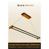 ENZO LIGHT Vega Bronz 3000K Lineer LED Sarkıt Avize – Kumandalı Dim Edilebilir – Aşağı Işık 30 x 60