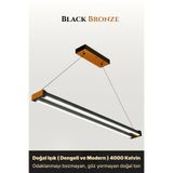 ENZO LIGHT Vega Bronz 4000K Lineer LED Sarkıt Avize – Kumandalı Dim Edilebilir – Aşağı Işık 30 x 60