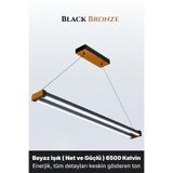 ENZO LIGHT Vega Bronz 6500K Lineer LED Sarkıt Avize – Kumandalı Dim Edilebilir – Aşağı Işık 30 x 60