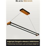 Enzo Light Vega Bronz Lineer LED Sarkıt Avize – Kumandalı Dim Edilebilir – Aşağı Işık - Doğal Işık