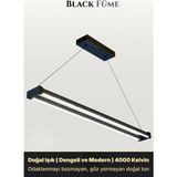 Enzo Light Vega Füme Doğal Işık Lineer LED Sarkıt Avize – Kumandalı Dim Edilebilir – Aşağı Işık