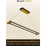 Enzo Light Vega Gold Lineer LED Sarkıt Avize – Kumandalı Dim Edilebilir – Aşağı Işık - Sarı Işık